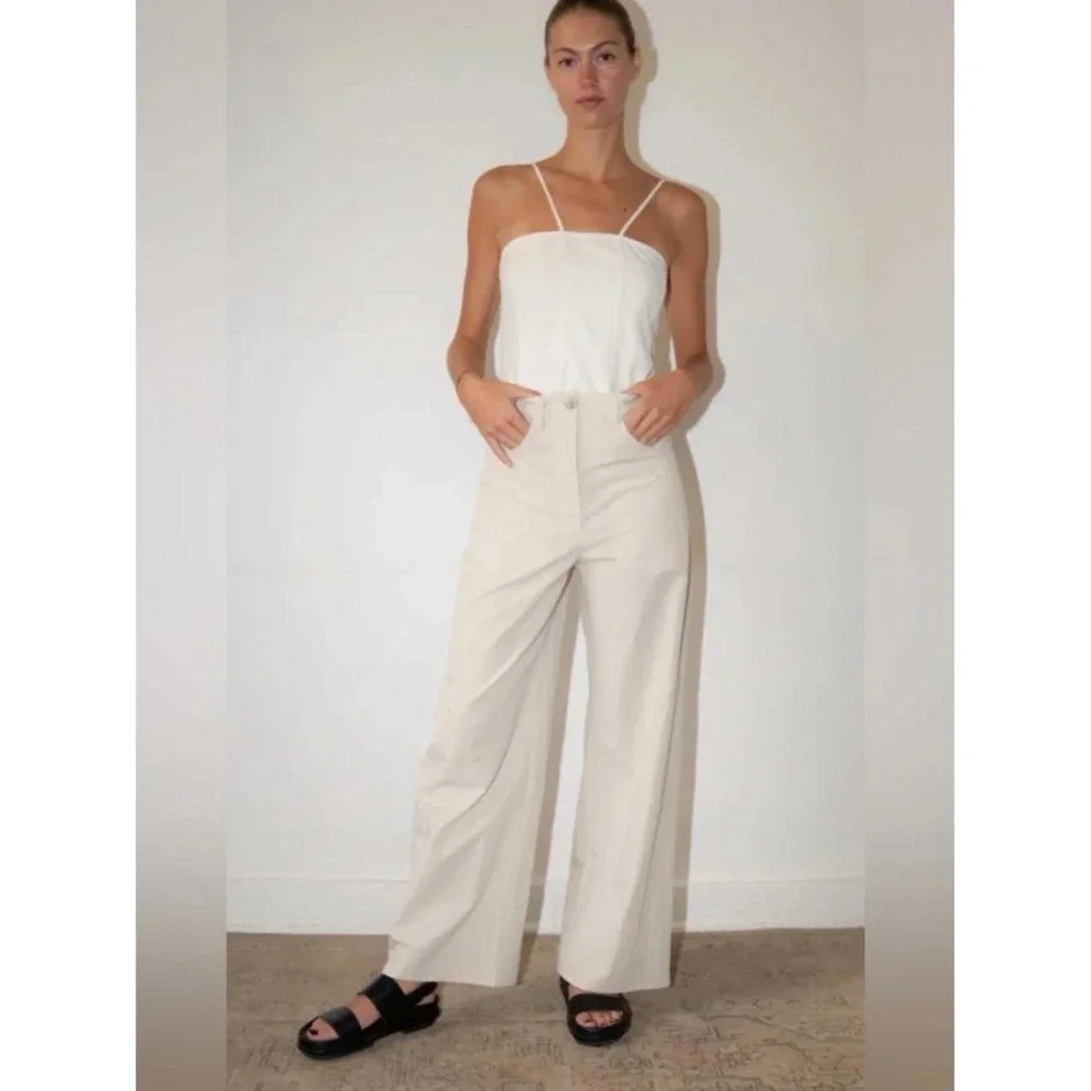 Aritzia Wilfred Free Ascendant Pants Light Birch Cream Women 2 Wide Leg